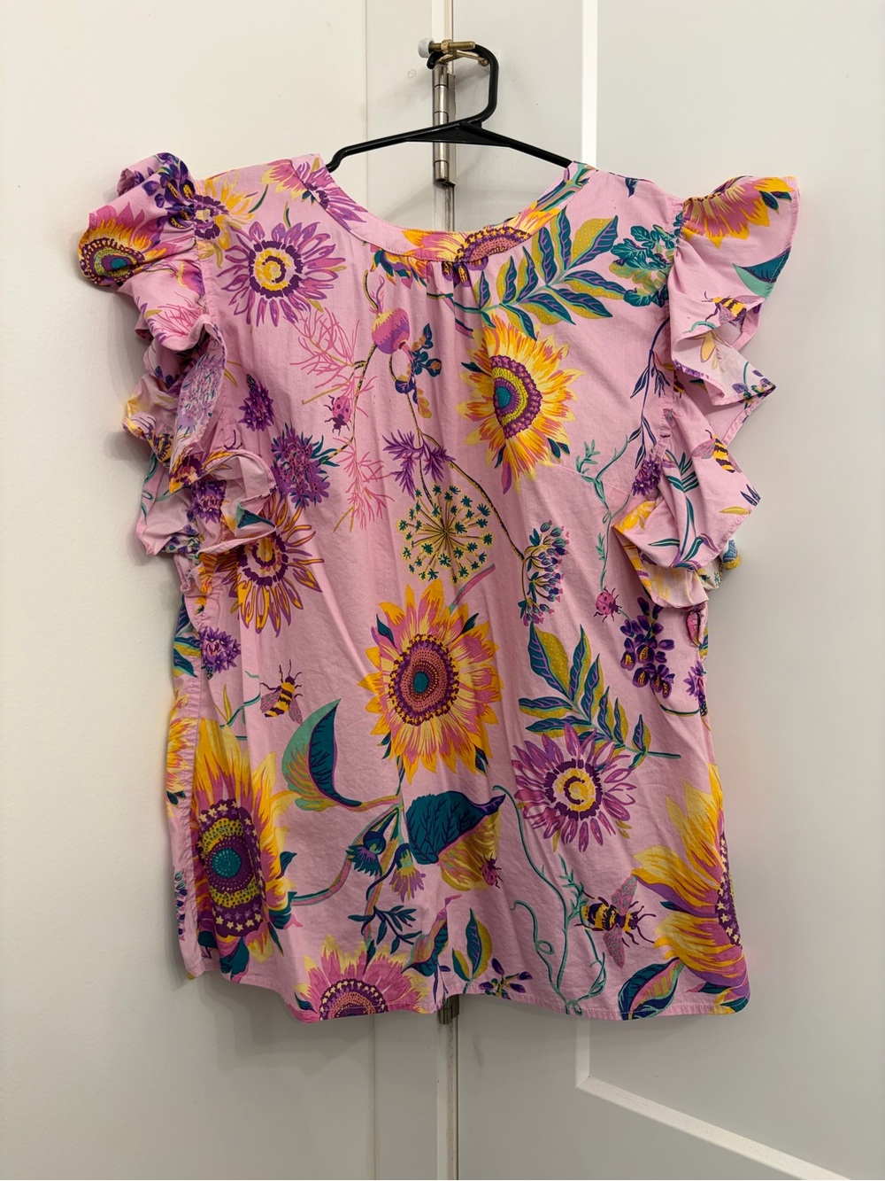 Elie Tahari "Judith" Ruffle Sleeve Blouse